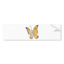 Cute Baby Butterfly Cartoon Bumper Sticker