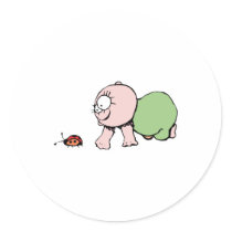 Cute Baby Chasing Ladybug stickers by doonidesignsanimals Cute Baby Chasing Ladybug stickers