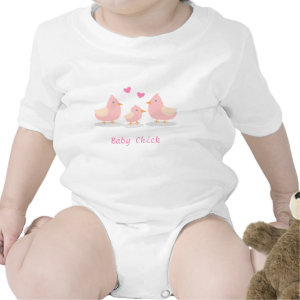 Cute Baby Chick and Bird Family Baby Girl Romper