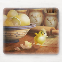 Cute Baby Chick Escaping Fate Mouse Pad