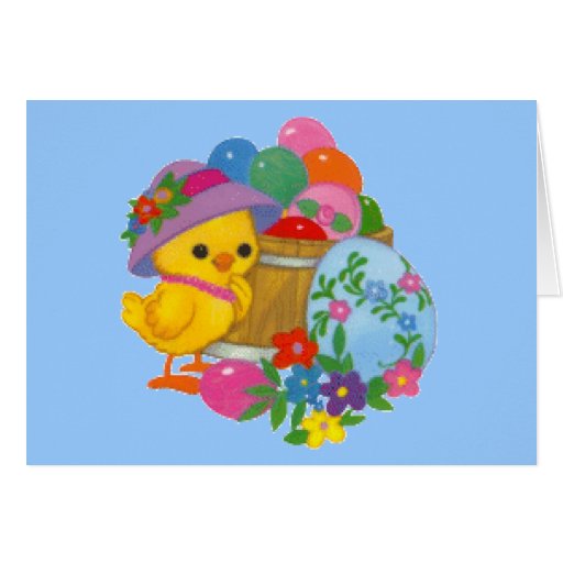 cute baby chick greeting card