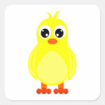 Cute Baby Chick Square Stickers