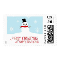 Cute Baby Christmas Snowman with Red Scarf Postage