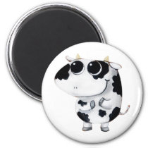 artsprojekt, cow, cute cow, kawaii cow, cute farm, cows, animal, kawaii, cute animal, farm animal, kid cow, cuteness, cute, illustration cow, baby animal, little animal, little cow, baby cow, Magnet med brugerdefineret grafisk design