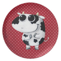 Cute Baby Cow Plate