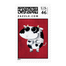 Cute Baby Cow Postage Stamp