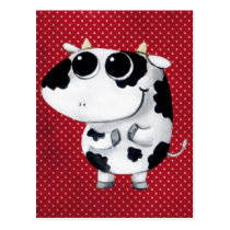 artsprojekt, cow, cute cow, kawaii cow, cute farm, cows, animal, kawaii, cute animal, farm animal, kid cow, cuteness, cute, illustration cow, baby animal, little animal, little cow, baby cow, Postkort med brugerdefineret grafisk design