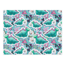 Cute Baby Dinosaurs Pattern Postcard