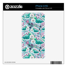 Cute Baby Dinosaurs Pattern Skins For The iPhone 4S