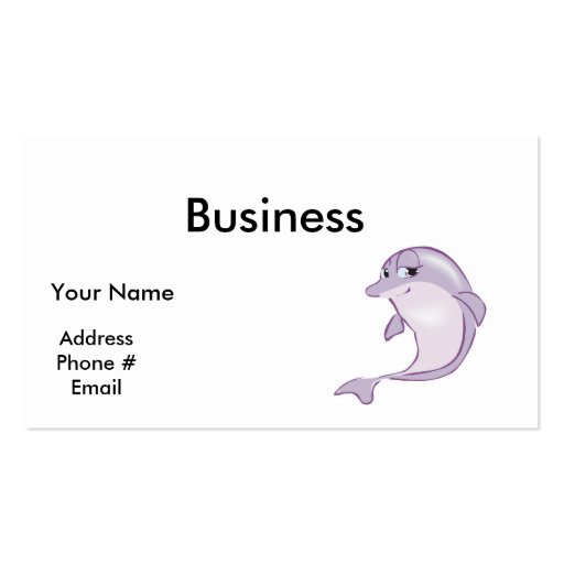cute baby dolphin business cards