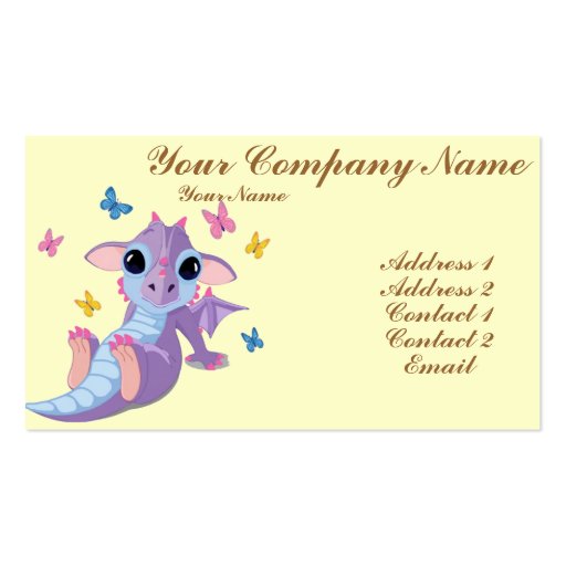 Cute Baby Dragon Business Card (front side)