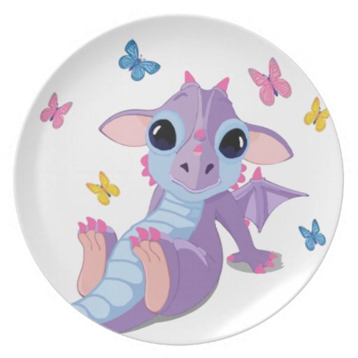 Cute Baby Dragon Dinner Plates