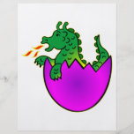 Cute Baby Dragon In Egg Flyer Design