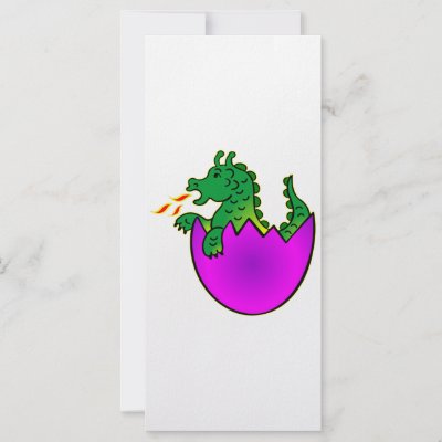 Cute Baby Dragon In Egg Customized Rack Card by Mustang_Lady