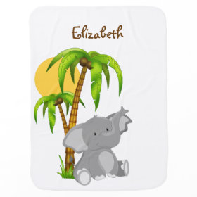 Cute Baby Elephant Baby Blanket