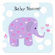 Cute Baby Elephant Baby Shower Sticker