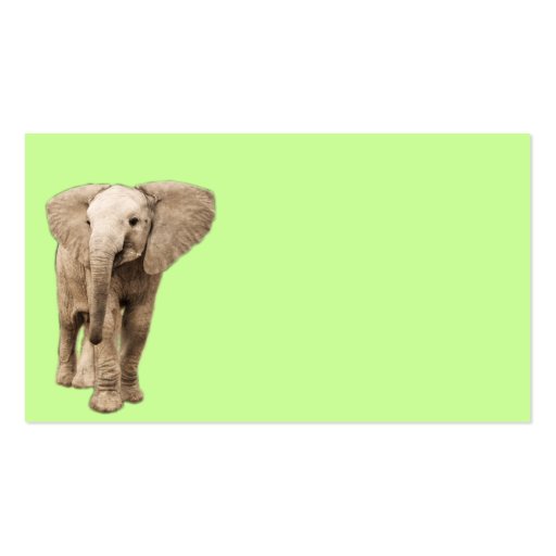 Cute Baby Elephant Business Cards (back side)