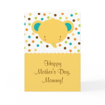 Cute Baby Elephant Happy Mother's Day Card