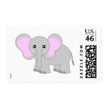 Cute Baby Elephant Postage Stamp