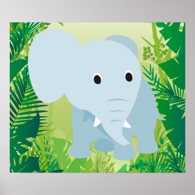 Cute Baby Elephant Print