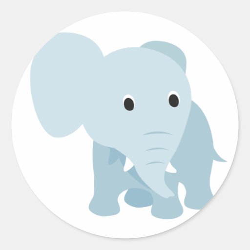 Cute Baby Elephant Round Stickers Zazzle