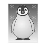 Cute Baby Emperor Penguin Cartoon Post Card