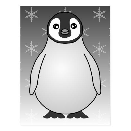 Cute Baby Emperor Penguin Cartoon Postcard | Zazzle