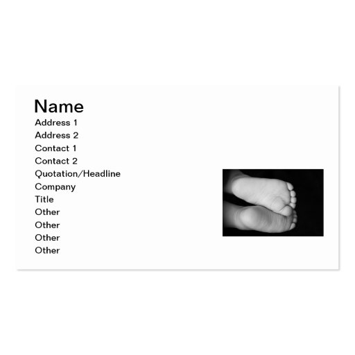 Cute Baby Feet Business Cards (front side)