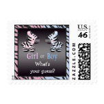 Cute Baby Gender Reveal Zebras Postage Stamps