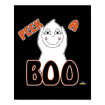 Cute Baby Ghost Peek A Boo posters