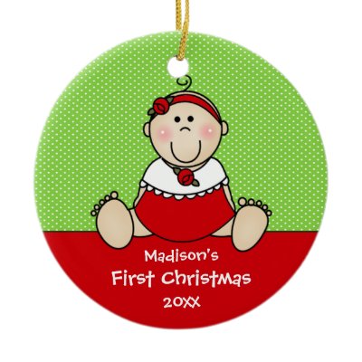Cute Christmas Outfits  Baby Girls on Cute Baby Girl Baby S First Christmas Ornament By Celebrateitornaments