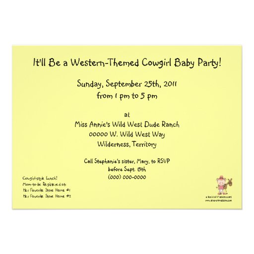 Cute Baby Girl & Horse Pony Custom Western Announcements