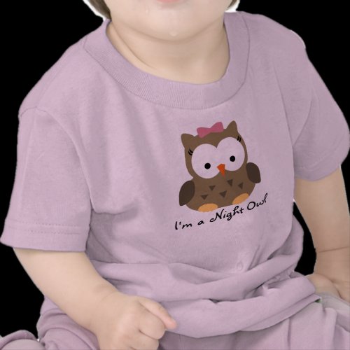 Cute Baby Girl Night Owl T-Shirt