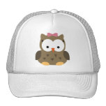 Cute Baby Girl Owl with Pink Bow hats