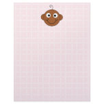 Cute Baby Girl. Pink Check Background. Custom Letterhead
