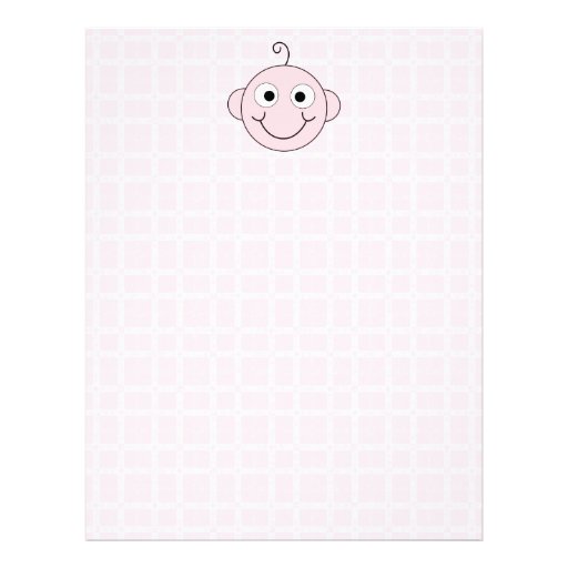 Cute Baby Girl. Pink Check Background. Letterhead Zazzle