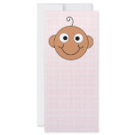 Cute Baby Girl. Pink Check Background. Customized Rack Card