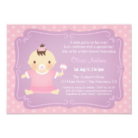 Cute Baby Girl Tutu Baby Shower Invitations