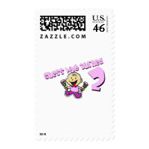 Cute, baby girls "Guess who turned 2" design Postage