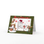 Cute Baby Goat Christmas Card cards