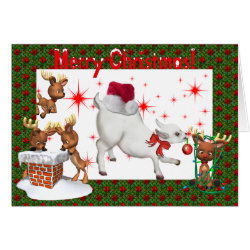 Cute Baby Goat Christmas Card
