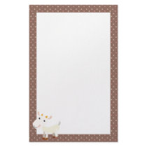 Cute Baby Goat Stationery with Polka Dots