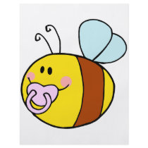 cute baby honey bee with pacifier cartoon custom flyer