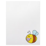 cute baby honey bee with pacifier cartoon letterhead design