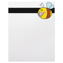 cute baby honey bee with pacifier cartoon personalized letterhead