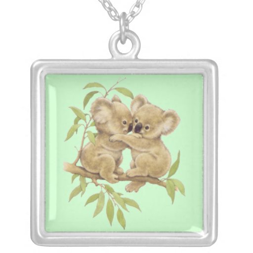 Cute Baby Koalas Personalized Necklace