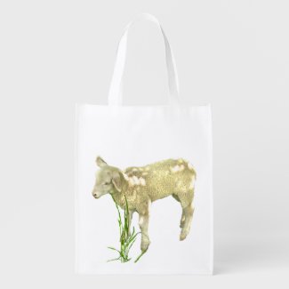 Cute Baby Lamb Reusable Grocery Bag