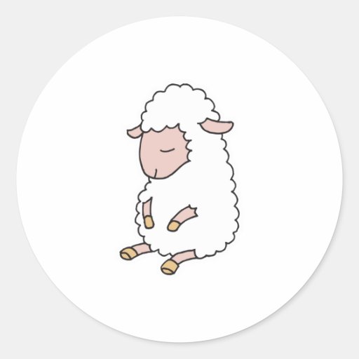 cute baby lamb classic round sticker Zazzle