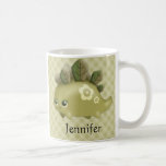 Cute Baby Leafy Dino - kawaii style creature Mugs