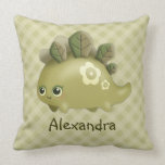 Cute Baby Leafy Dino - kawaii style, personalized pillows